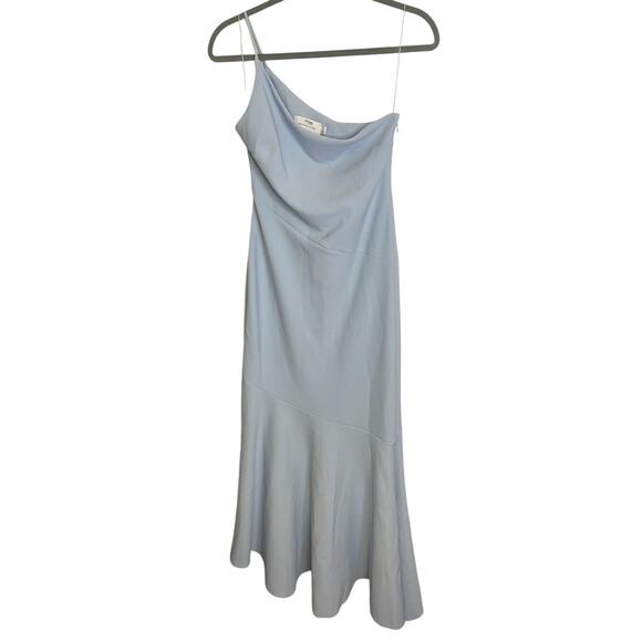 Significant Other Tori One Shoulder Midi Dress Asymmetrical Hem Bluebird Size 6 - Picture 4 of 9